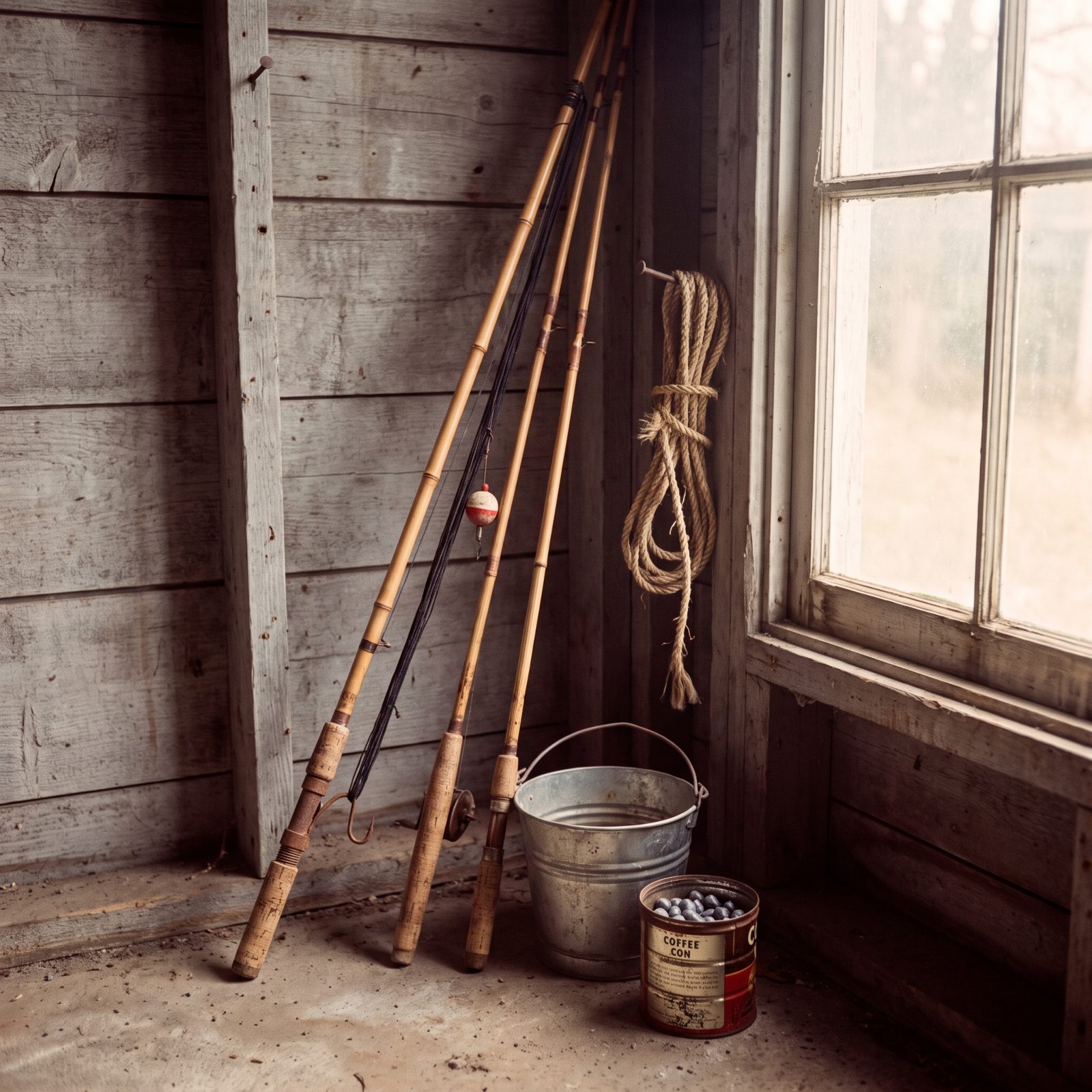 Cane Poles Still Leaned in the Corner of the Garage