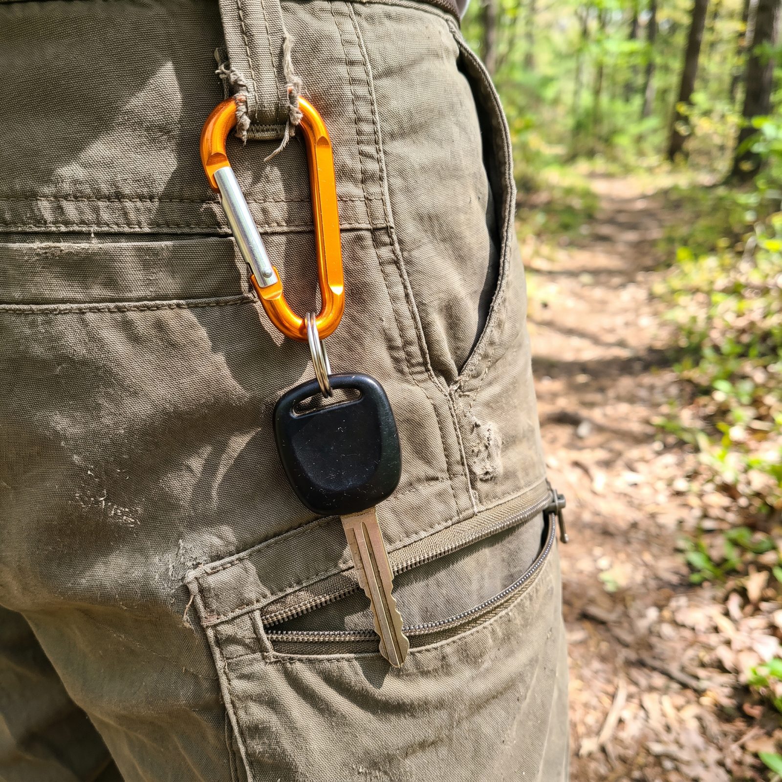 The Car Key Stays Tethered to the Hiker, Never Loose in the Pack