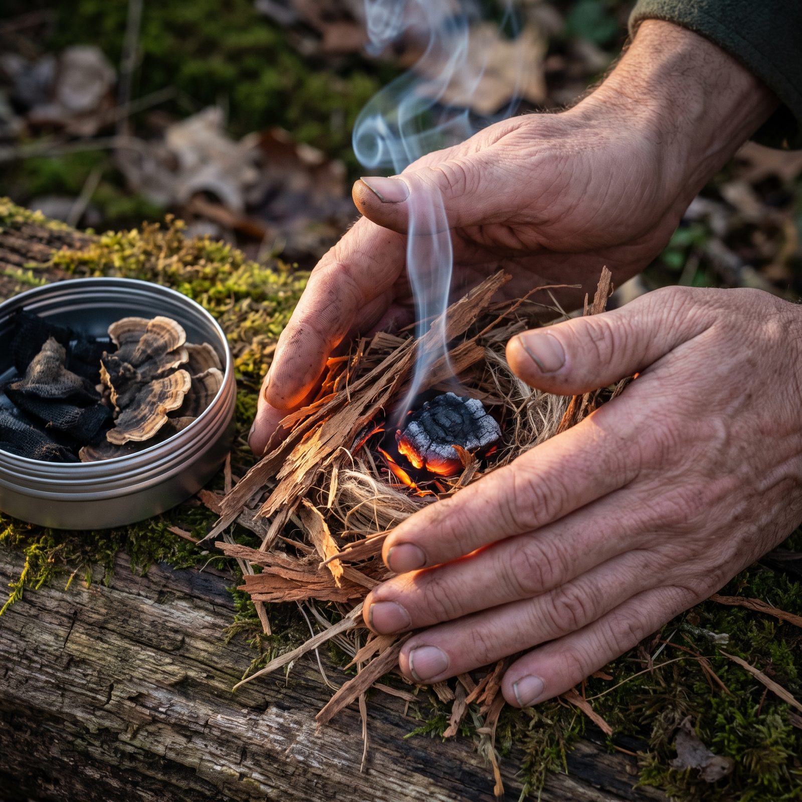 Carrying an Emergency Ember in Dry Tinder