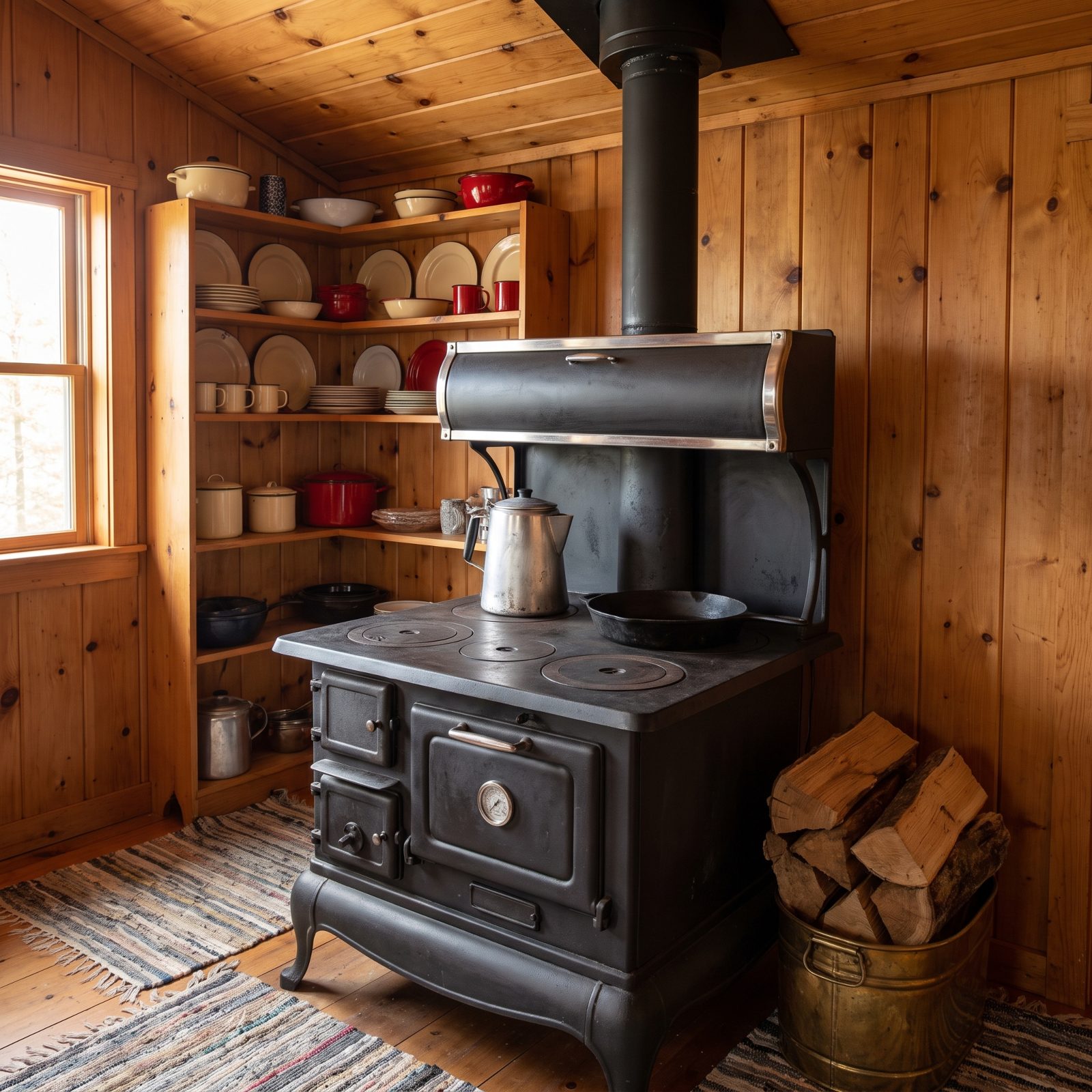A Cast-Iron Wood Cookstove