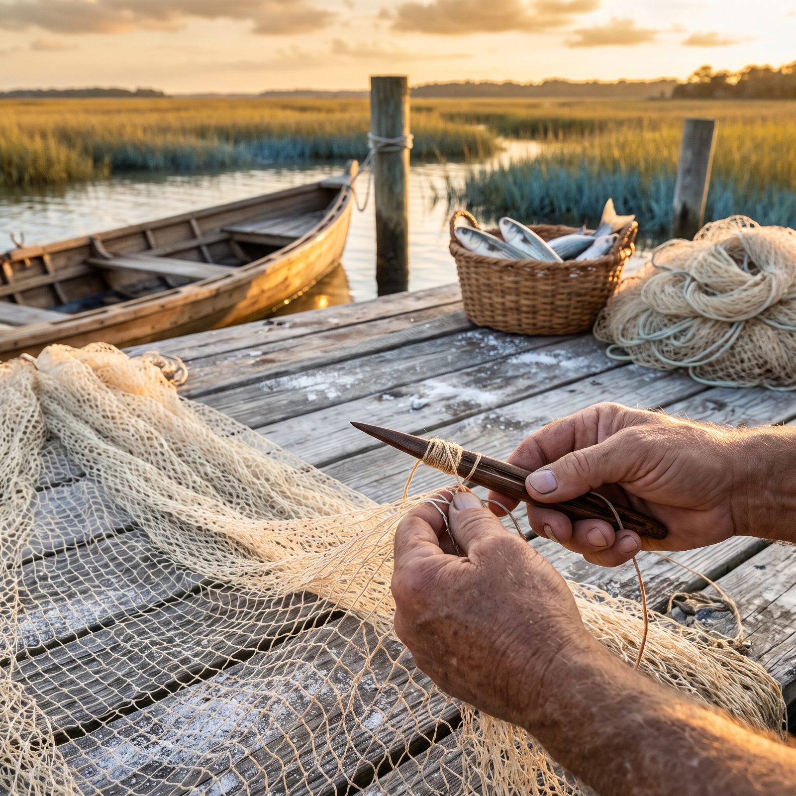 Casting and Mending a Net the Way Coastal Families Did