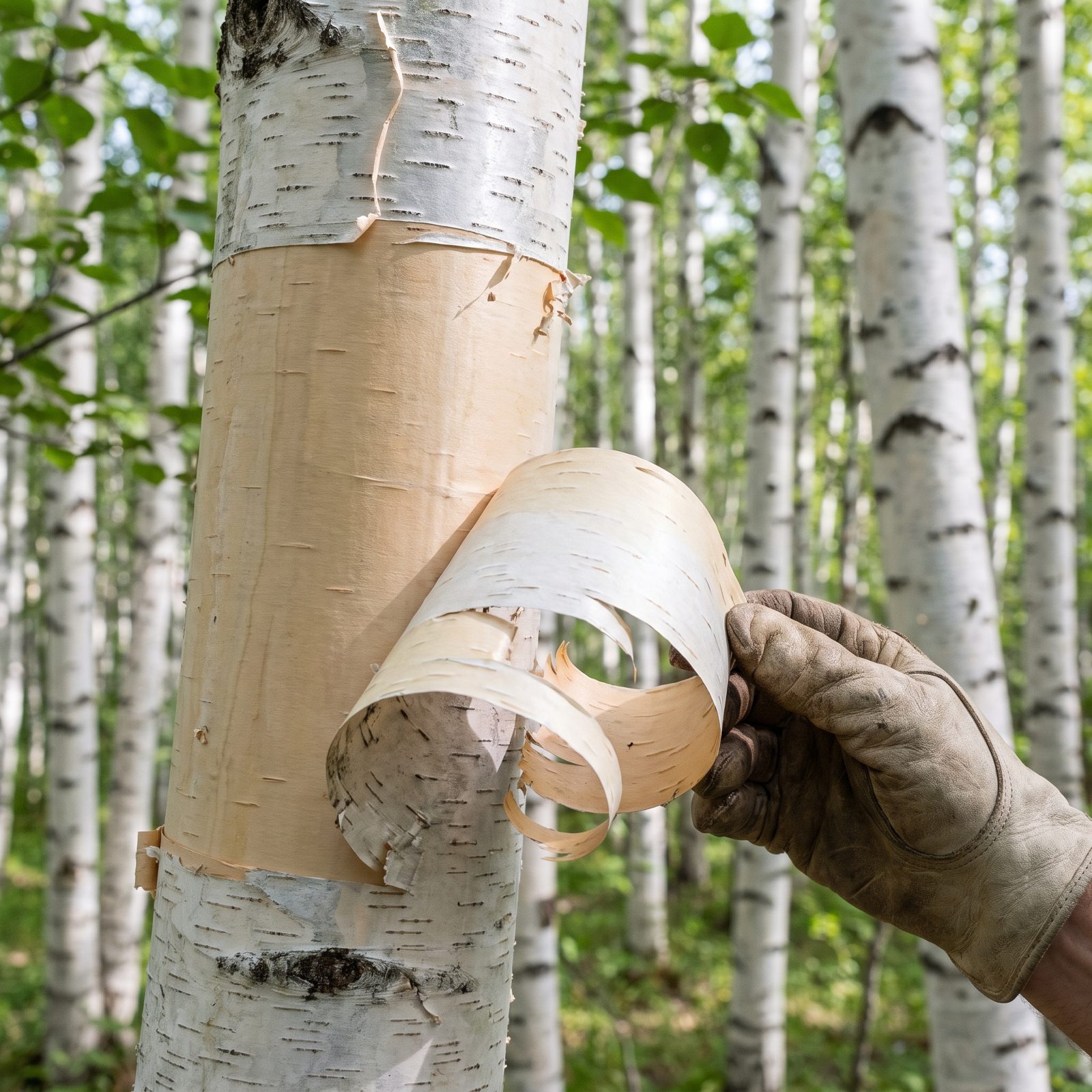 Collecting Birch Bark Without Injuring a Living Tree