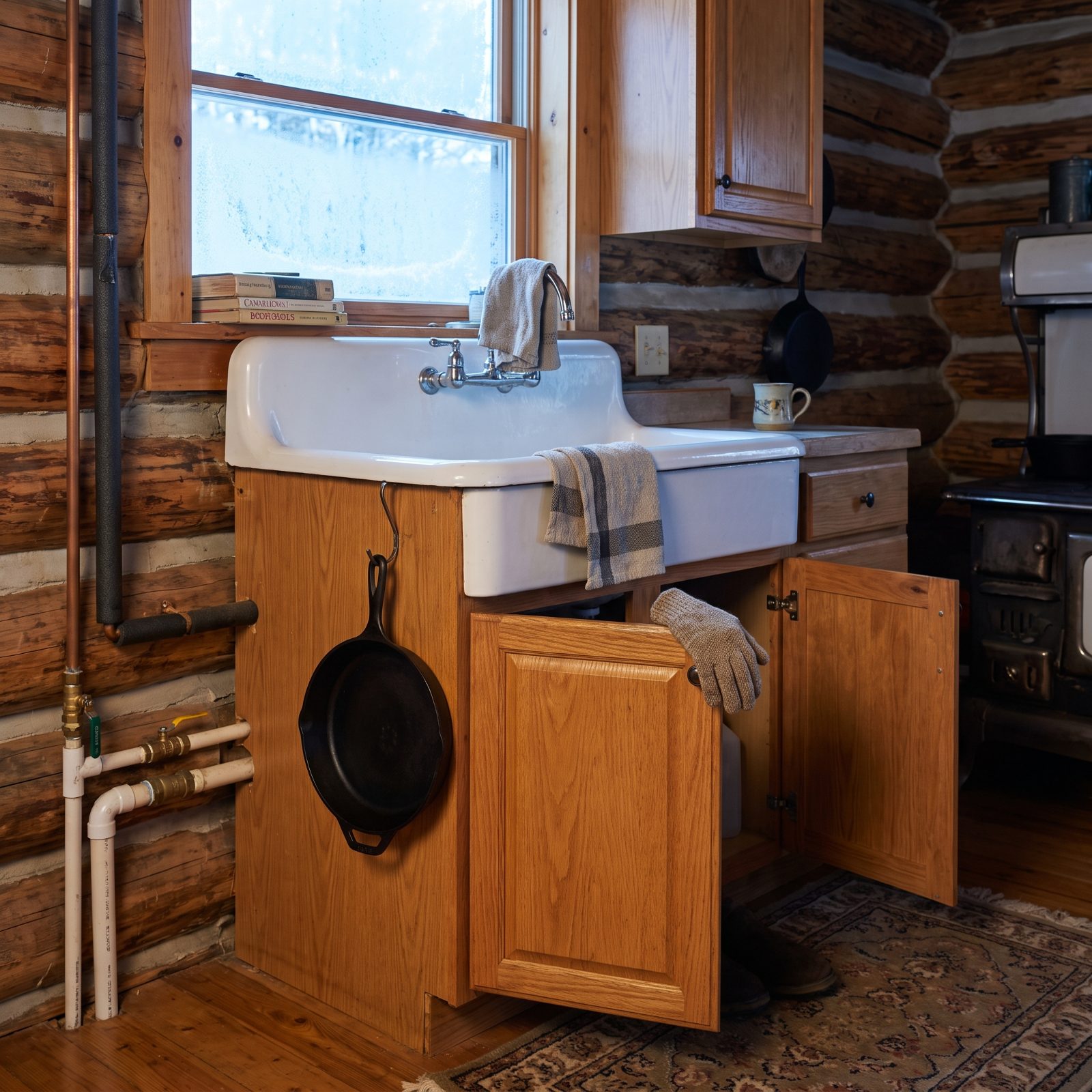 Crack the Sink Cabinets Open When the Temperature Drops