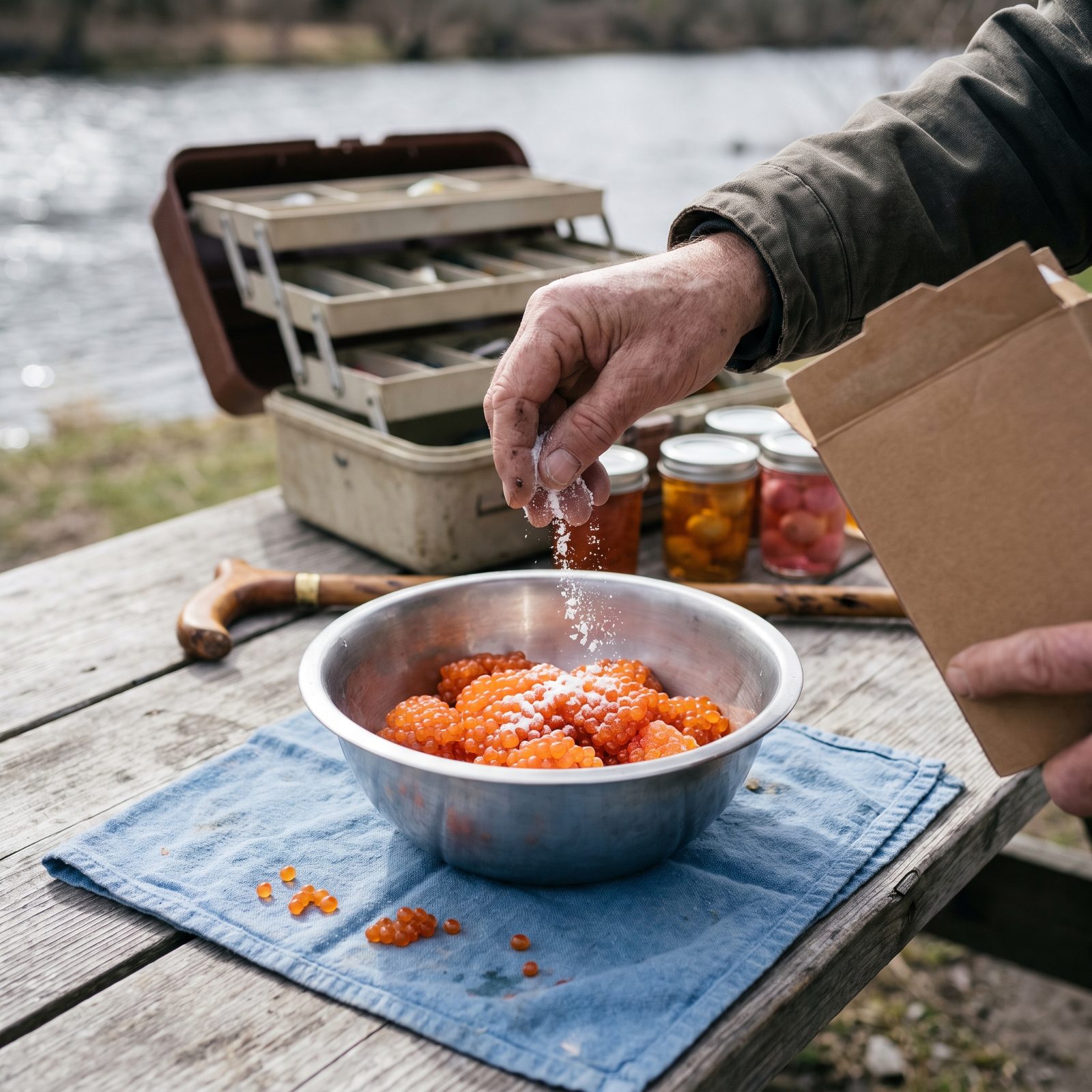 Cure Salmon or Trout Eggs with Borax