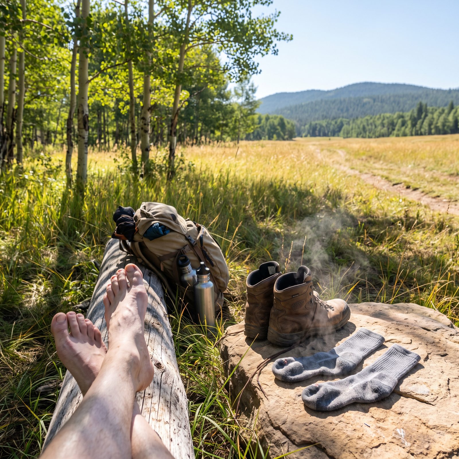 Feet Get a Midday Airing Before Damp Skin Softens
