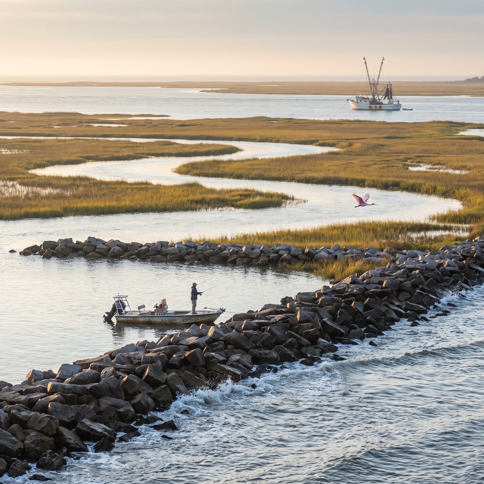 Fernandina Beach, Florida, Jetties and Tidal Creeks on Amelia Island