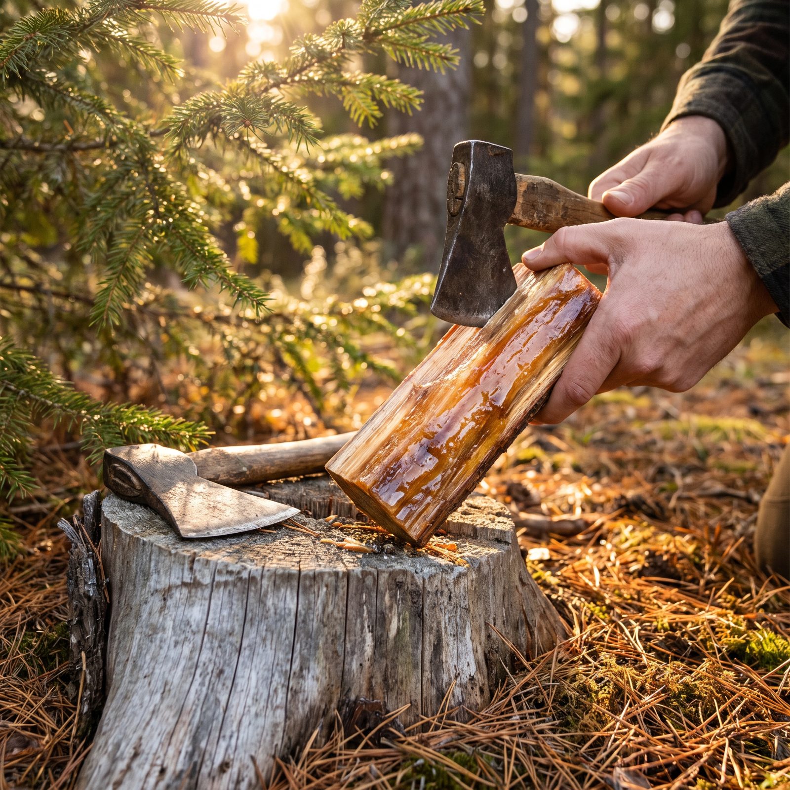 Finding Resin-Rich Fatwood in an Old Pine Stump