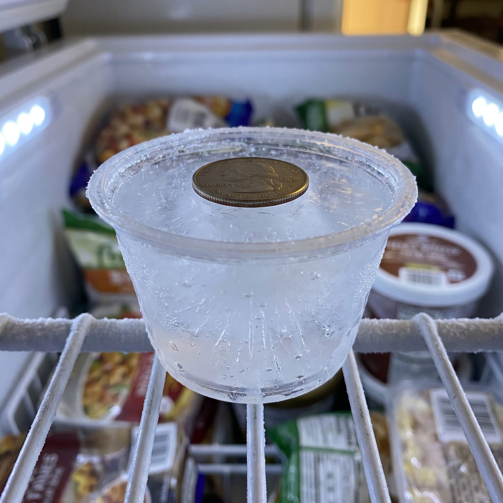 Freeze a Coin on a Cup of Ice to Catch a Dead Freezer