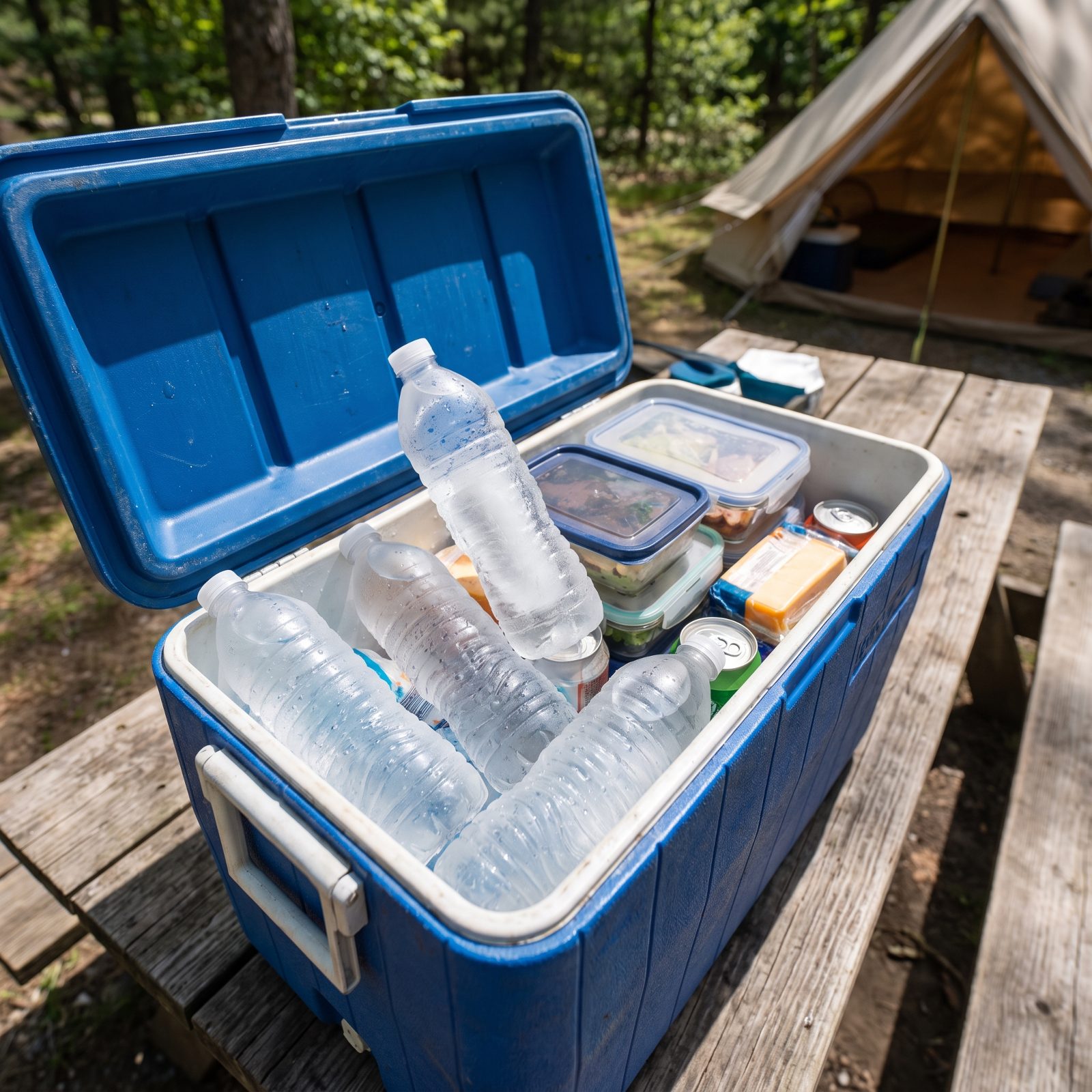 Freeze Drinking-Water Bottles Instead of Packing Loose Ice