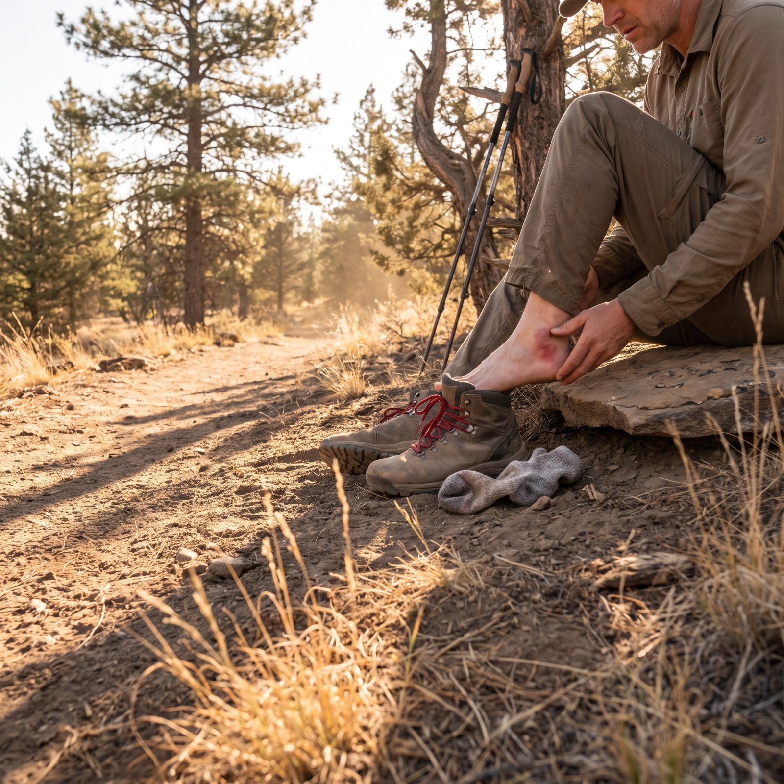 Fresh Blisters Are Changing a Hiker's Stride