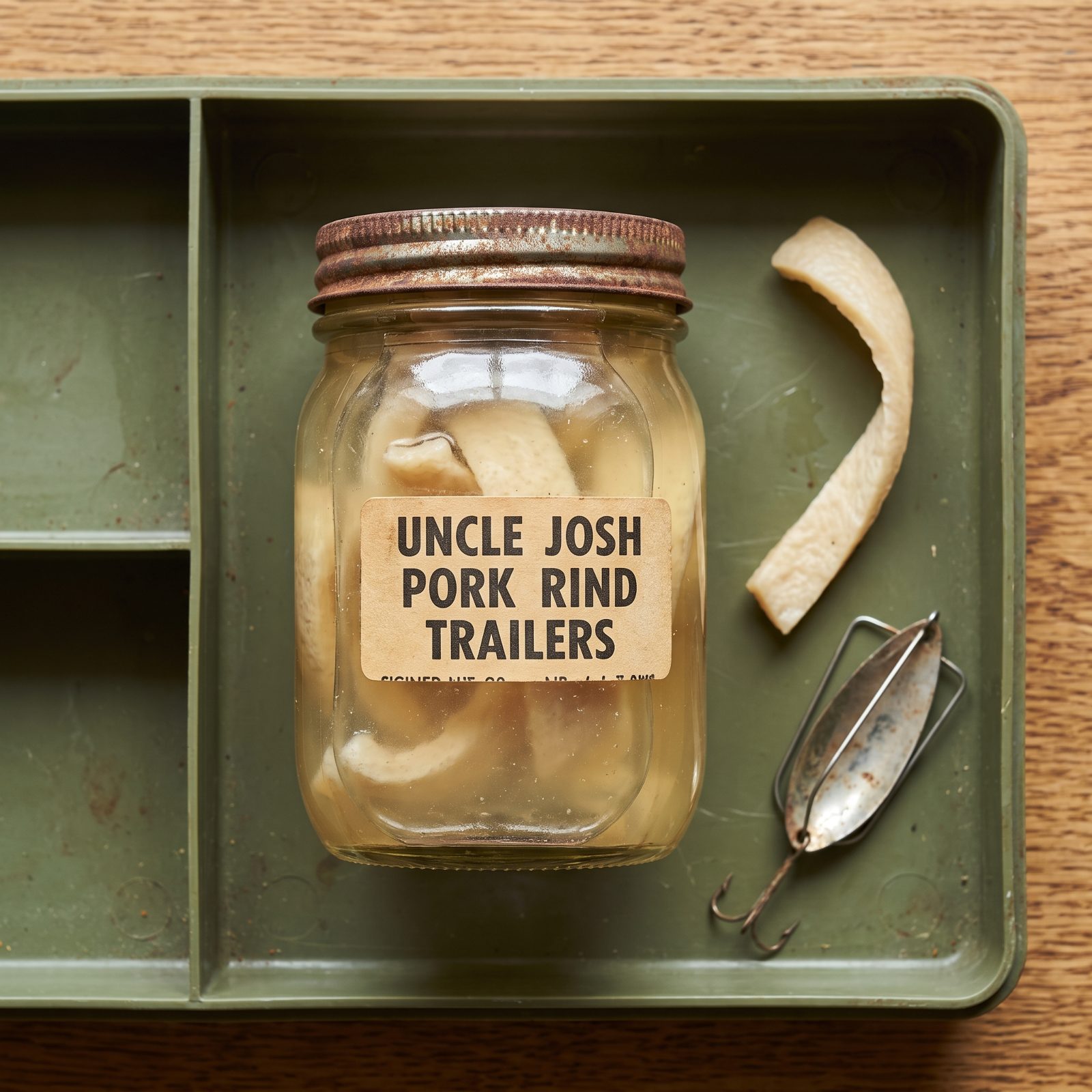 A Glass Jar of Uncle Josh Pork-Rind Trailers