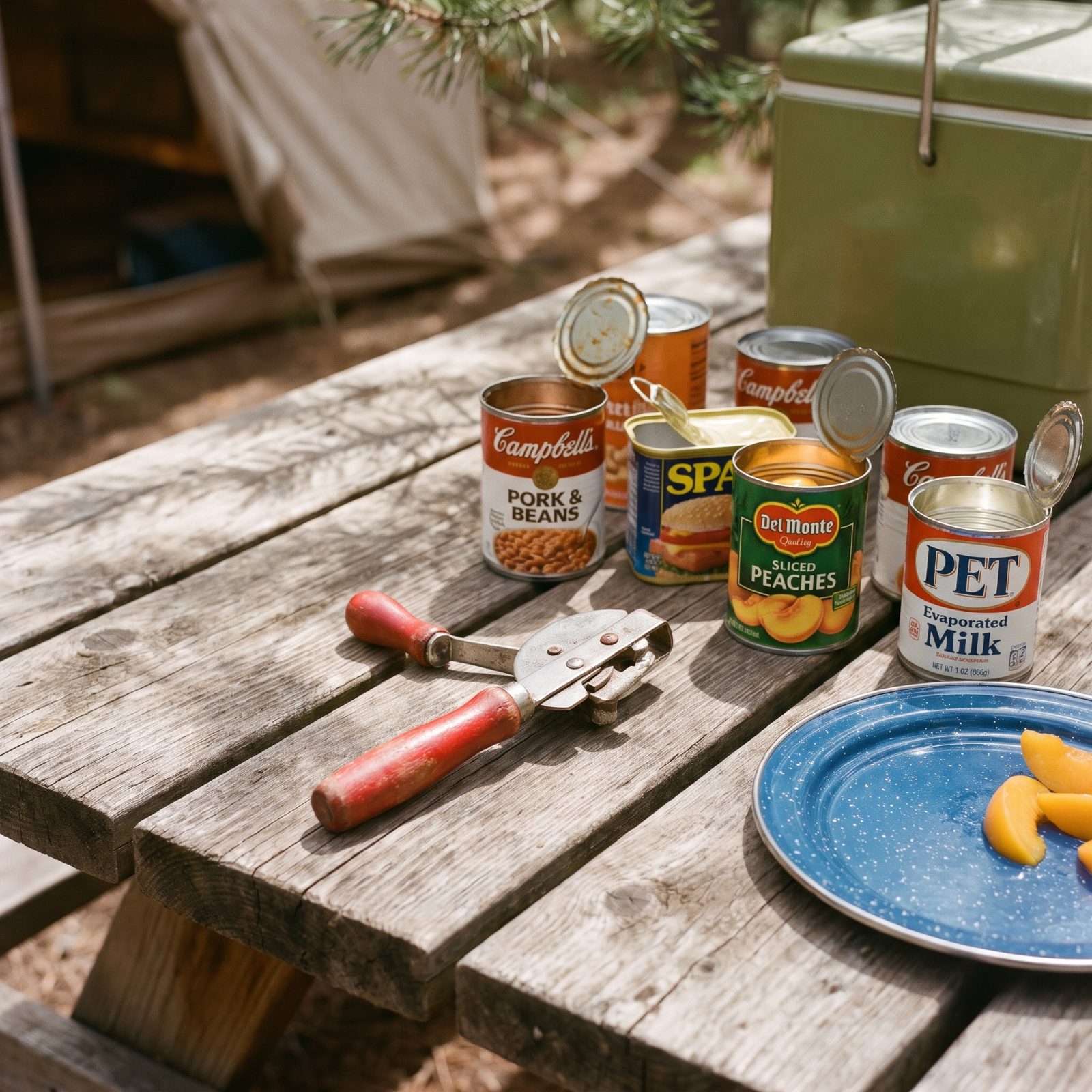 The Hand-Crank Can Opener and a Pantry Made of Cans