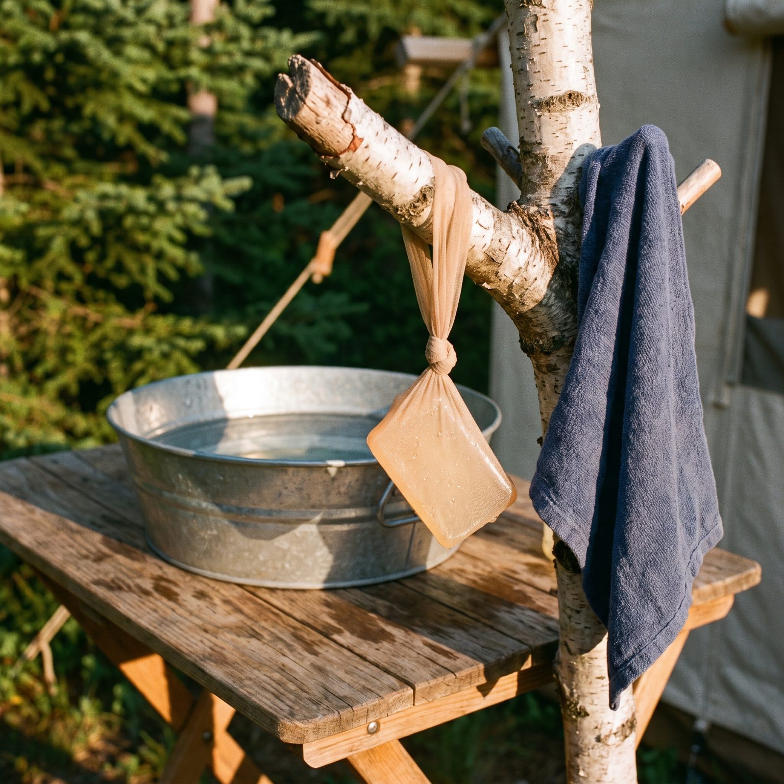 Hang Your Bar Soap in a Nylon Stocking at the Wash Station