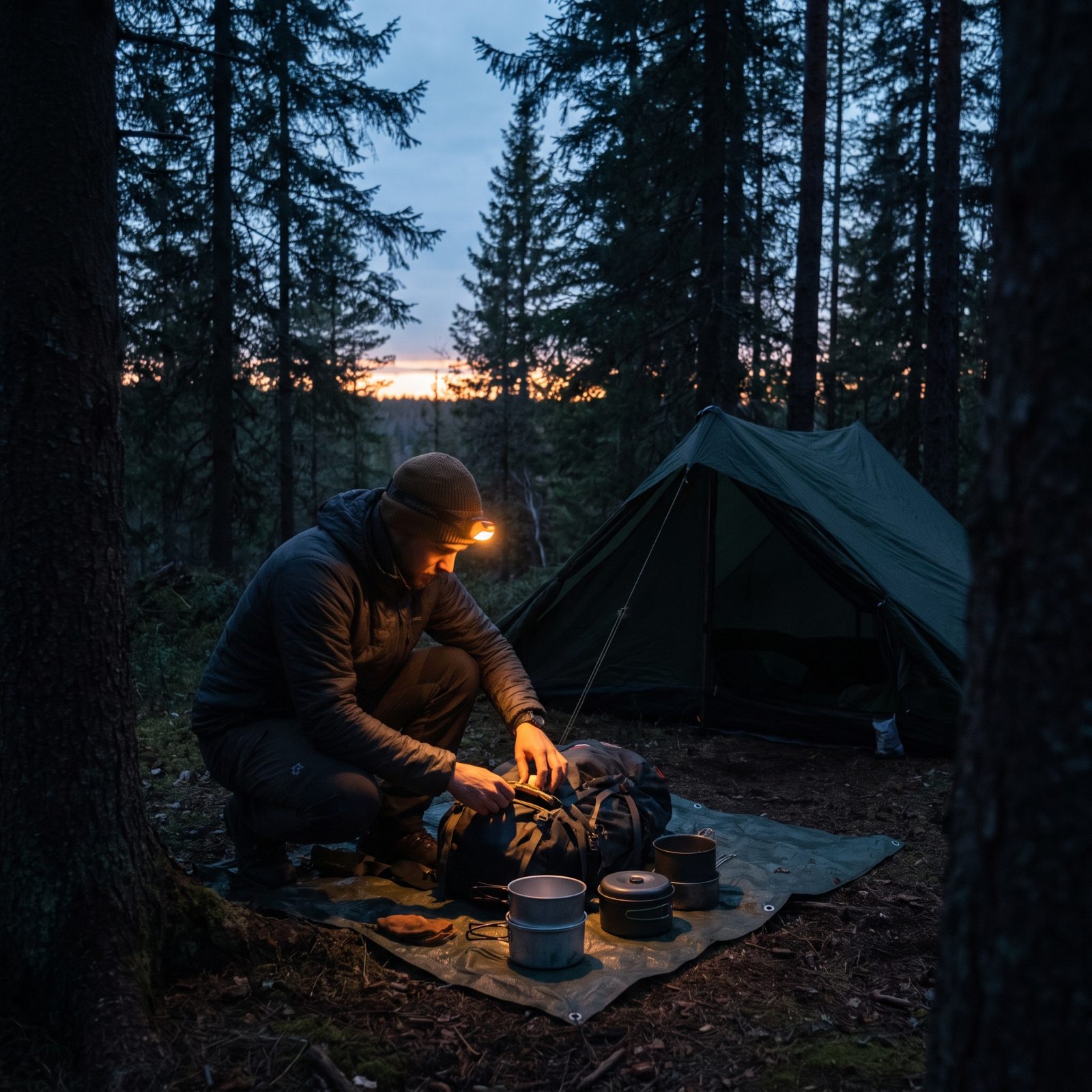 The Headlamp Goes On Before Dusk Reaches Camp