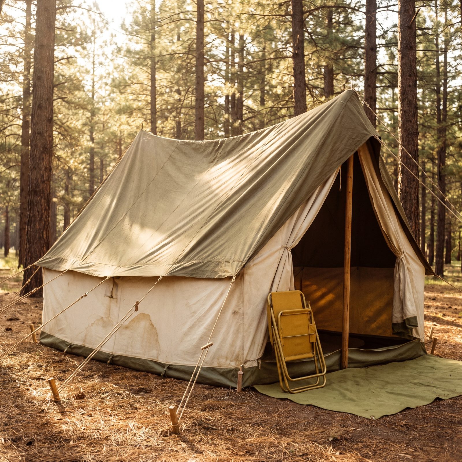 The Heavy Canvas Tent That Needed Two Backs to Raise