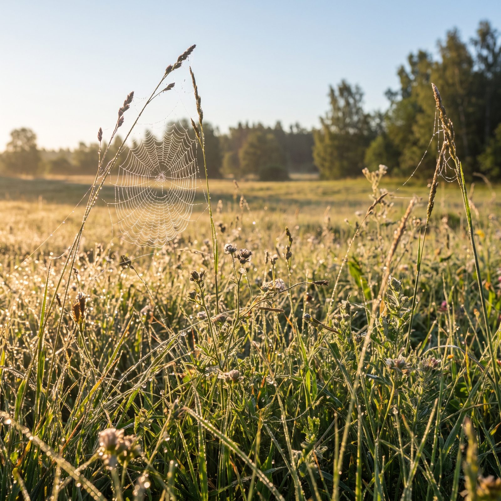 Heavy Morning Dew Tells You the Night Was Clear and Still