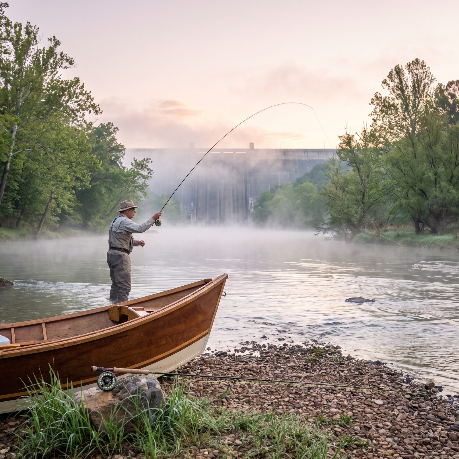 Heber Springs, Arkansas, Trout Below Greers Ferry Dam and Bass Above It