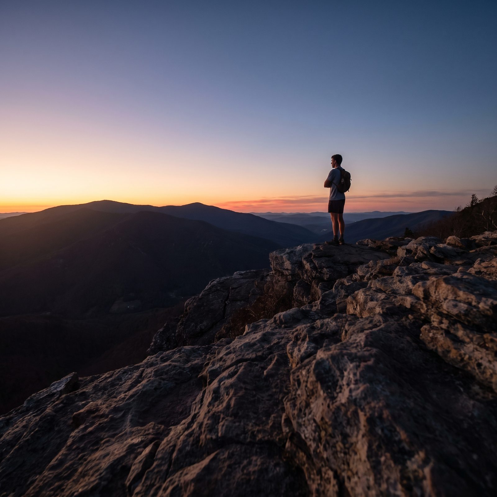 A Hiker Has No Warm Layer After Sunset