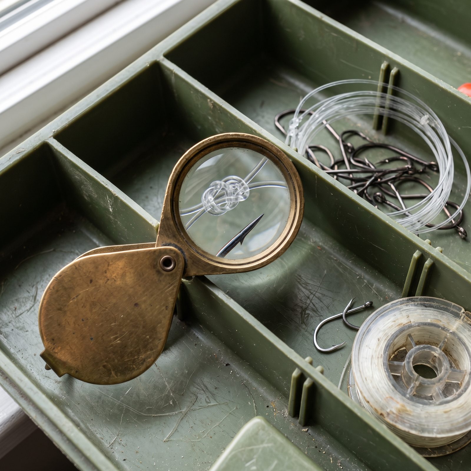 A Jeweler's Loupe for Inspecting Knots and Hook Points