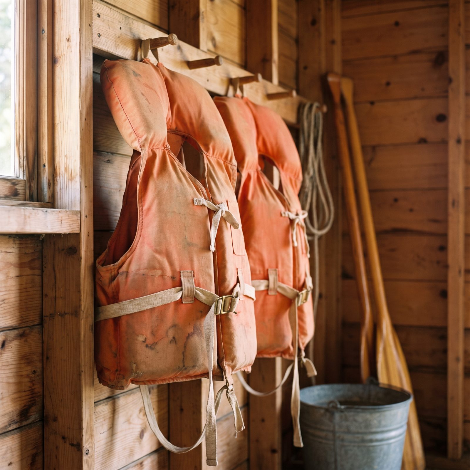 Kapok-Filled Canvas Life Jackets Stiff as a Board