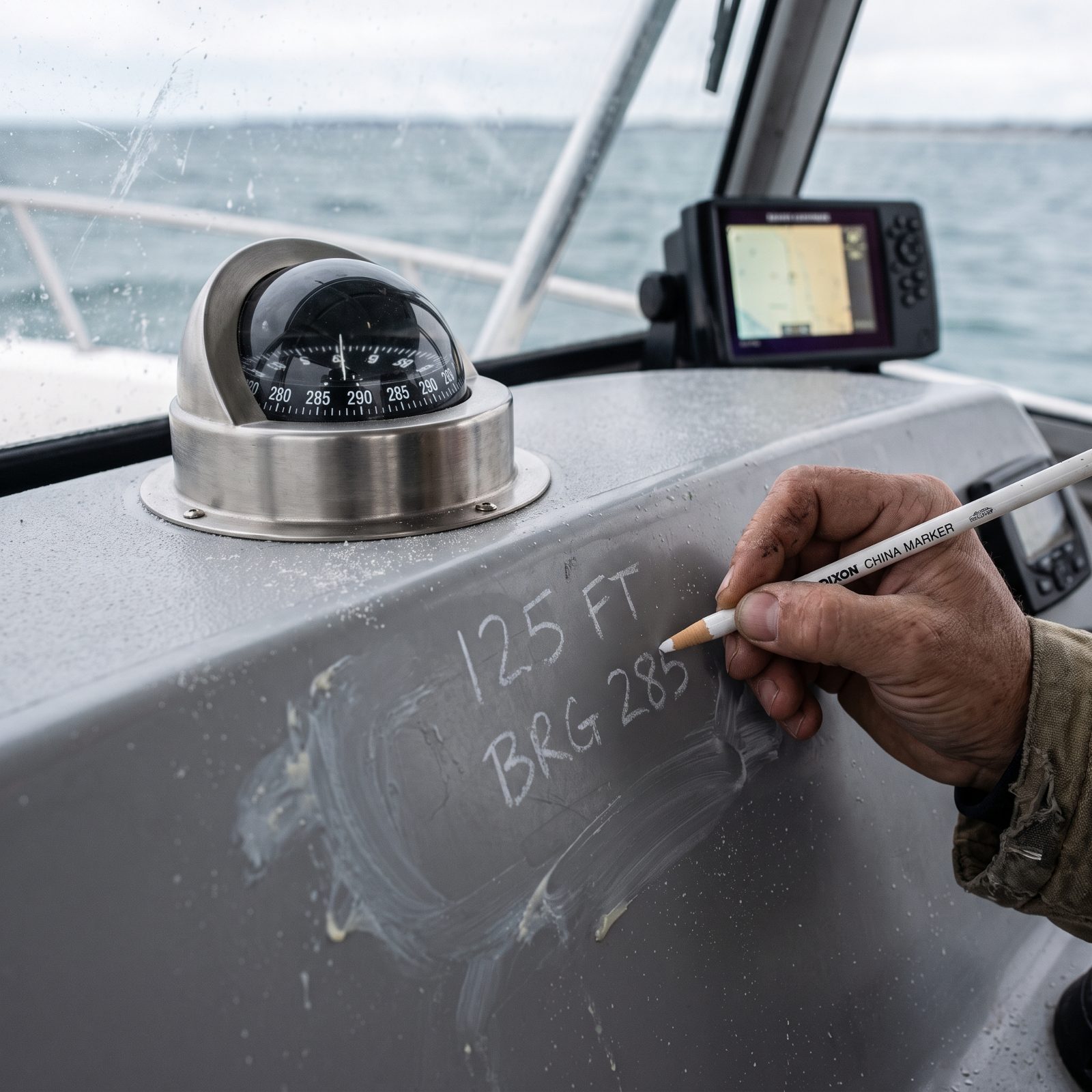 Keep a Grease Pencil on the Console for Depth and Bearing Notes You Can Wipe Off