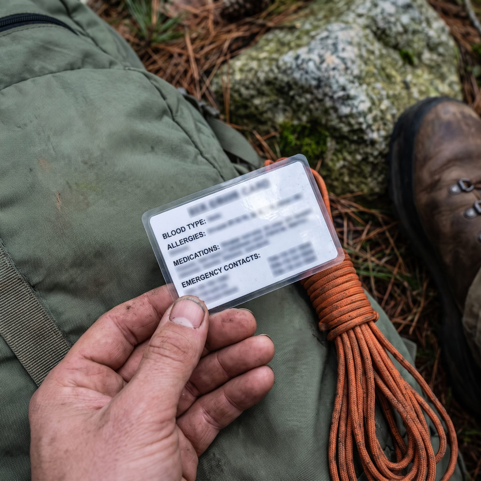 Laminated Medical Information Card, Gives Rescuers Your Allergies and Contacts