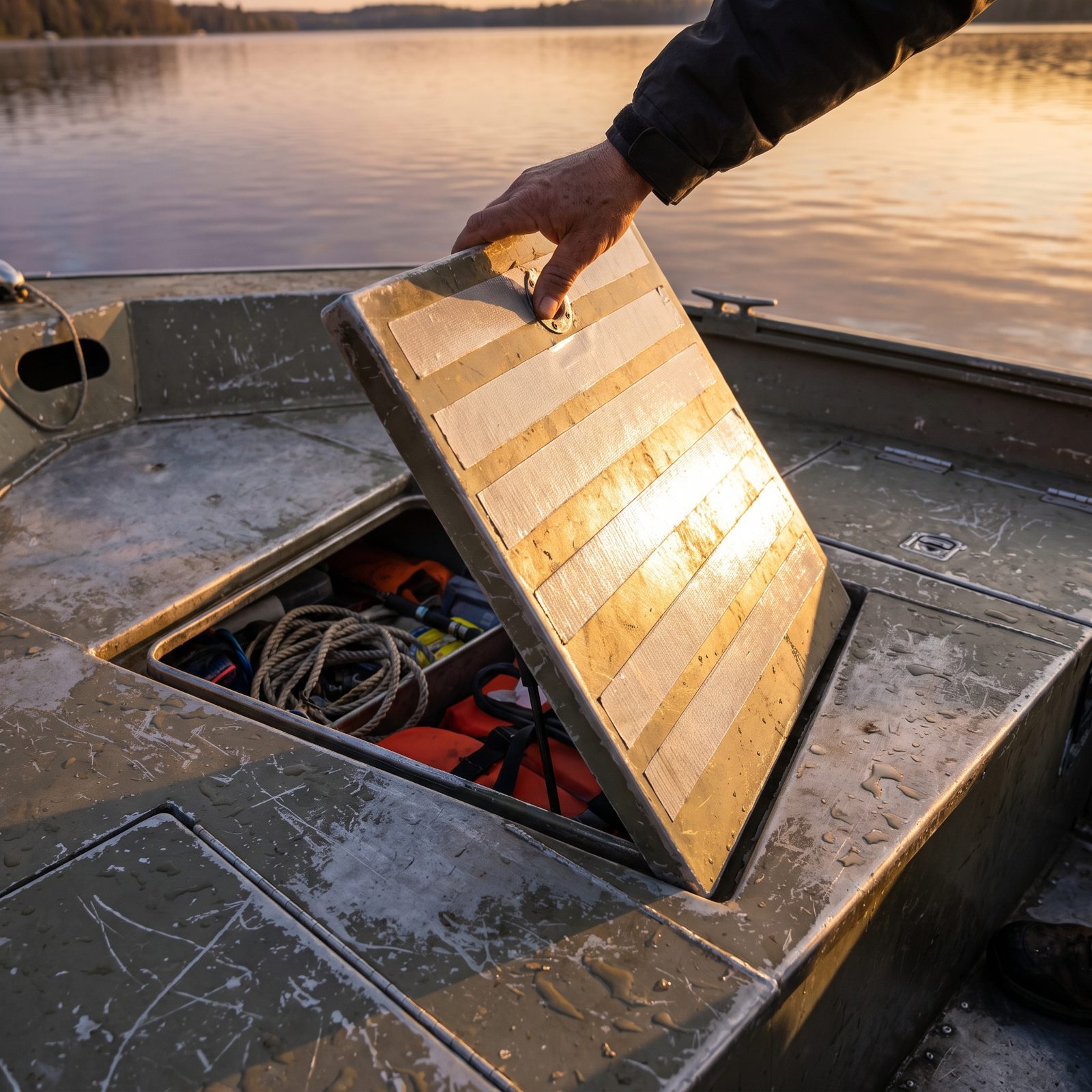 Line the Underside of Hatch Lids With Reflective Tape to Find Compartments Fast