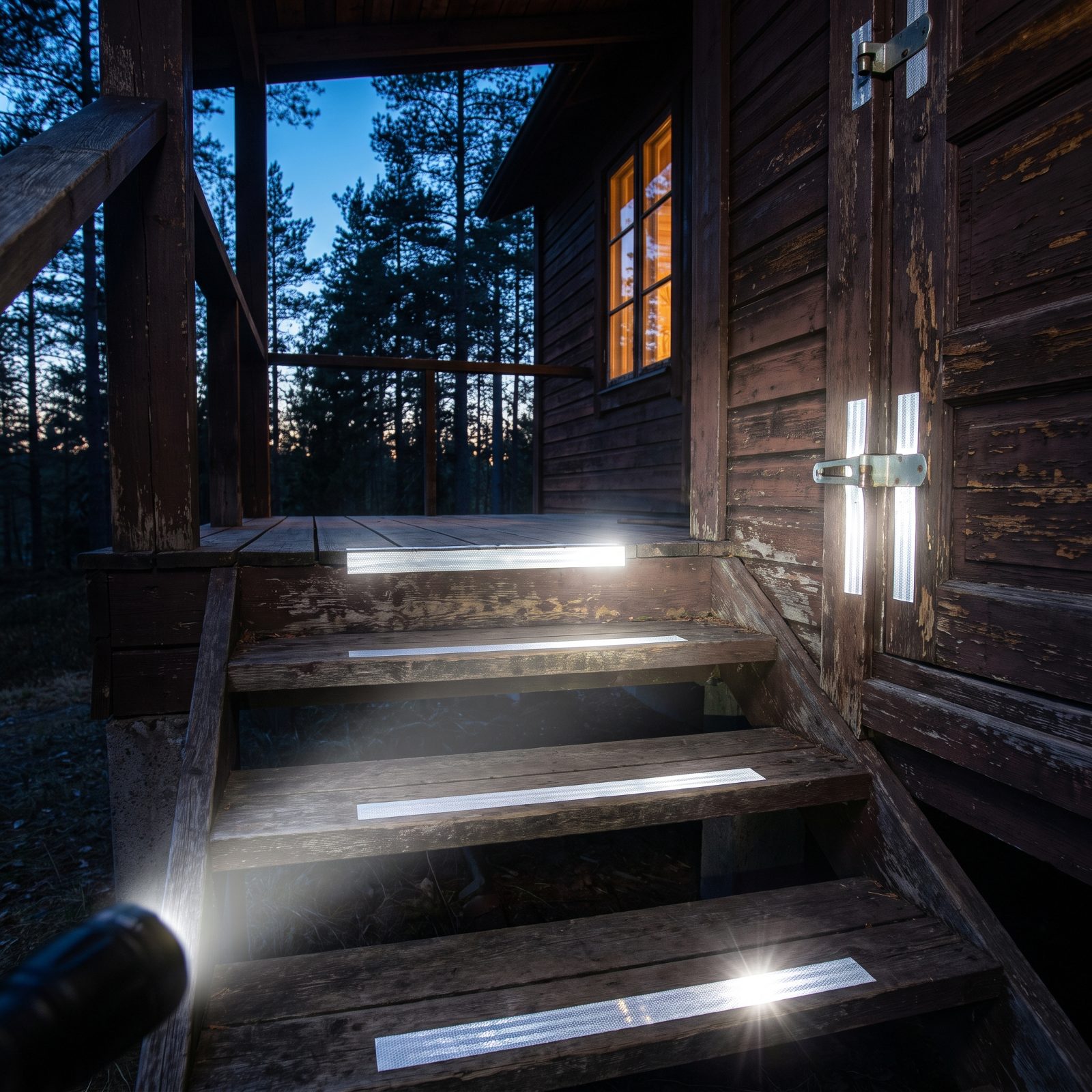 Mark the Steps and Latches With Reflective Tape