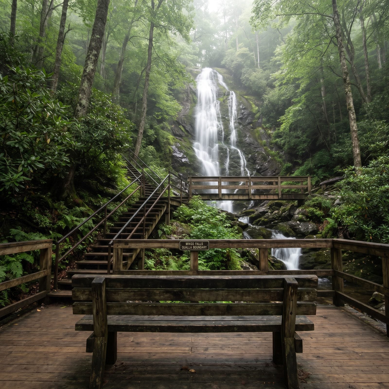 Mingo Falls, Short Walk, Steep Stairs on the Qualla Boundary