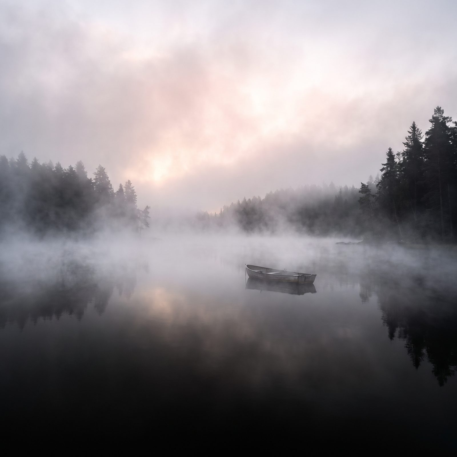 Mist Rising Off the Lake in the Early Cold