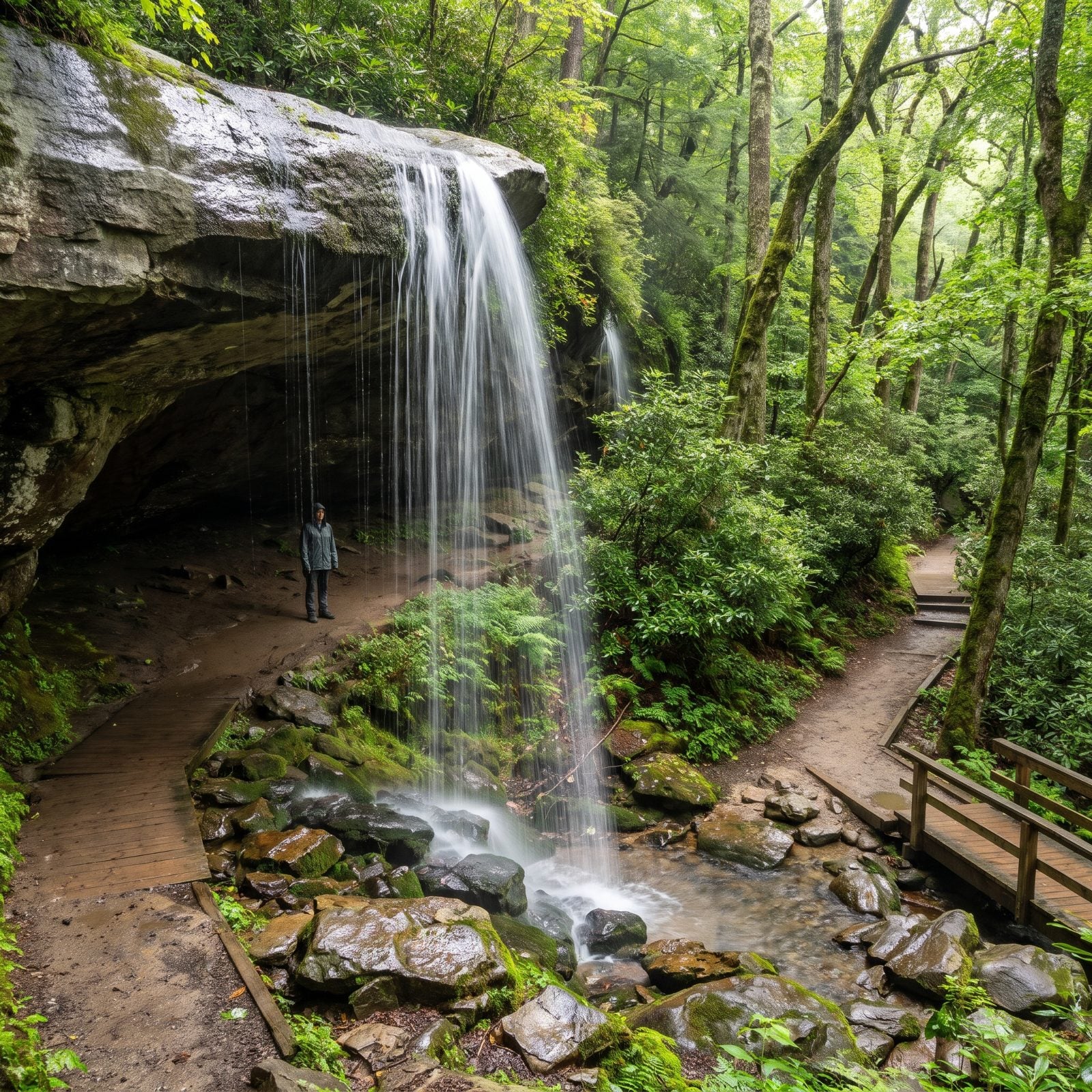 Moore Cove Falls, A Waterfall You Can Walk Behind
