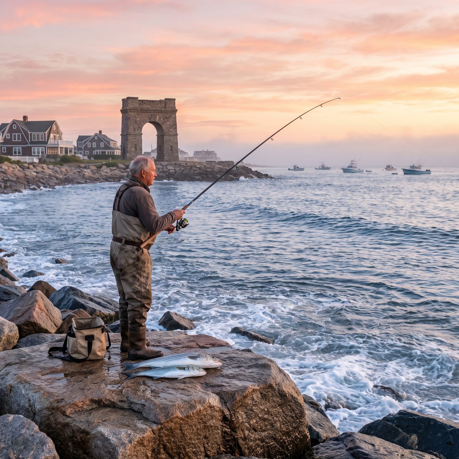 Narragansett, Rhode Island, Surfcasting and Charter Fishing on Block Island Sound