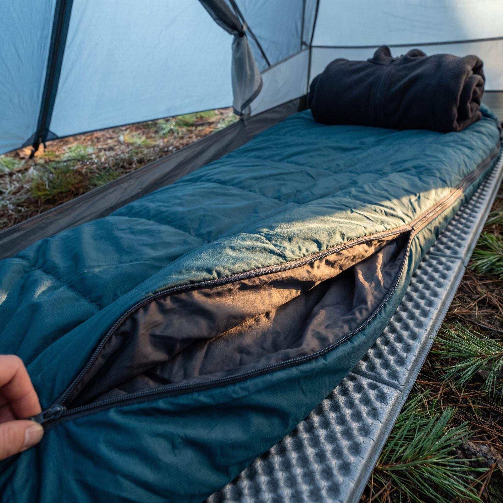 Open the Sleeping Bag's Foot Vent to Release Trapped Heat