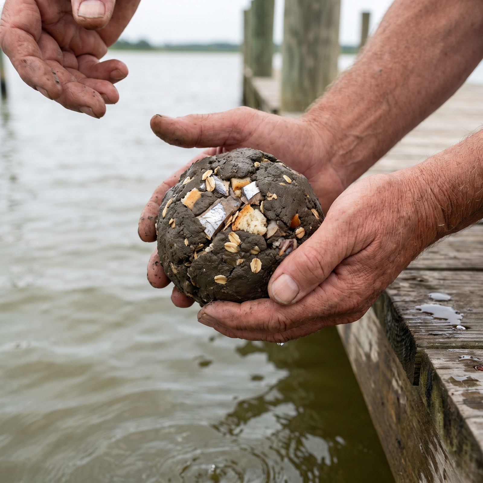 Pack Chum Inside a Mud Ball for a Slow Bottom Release