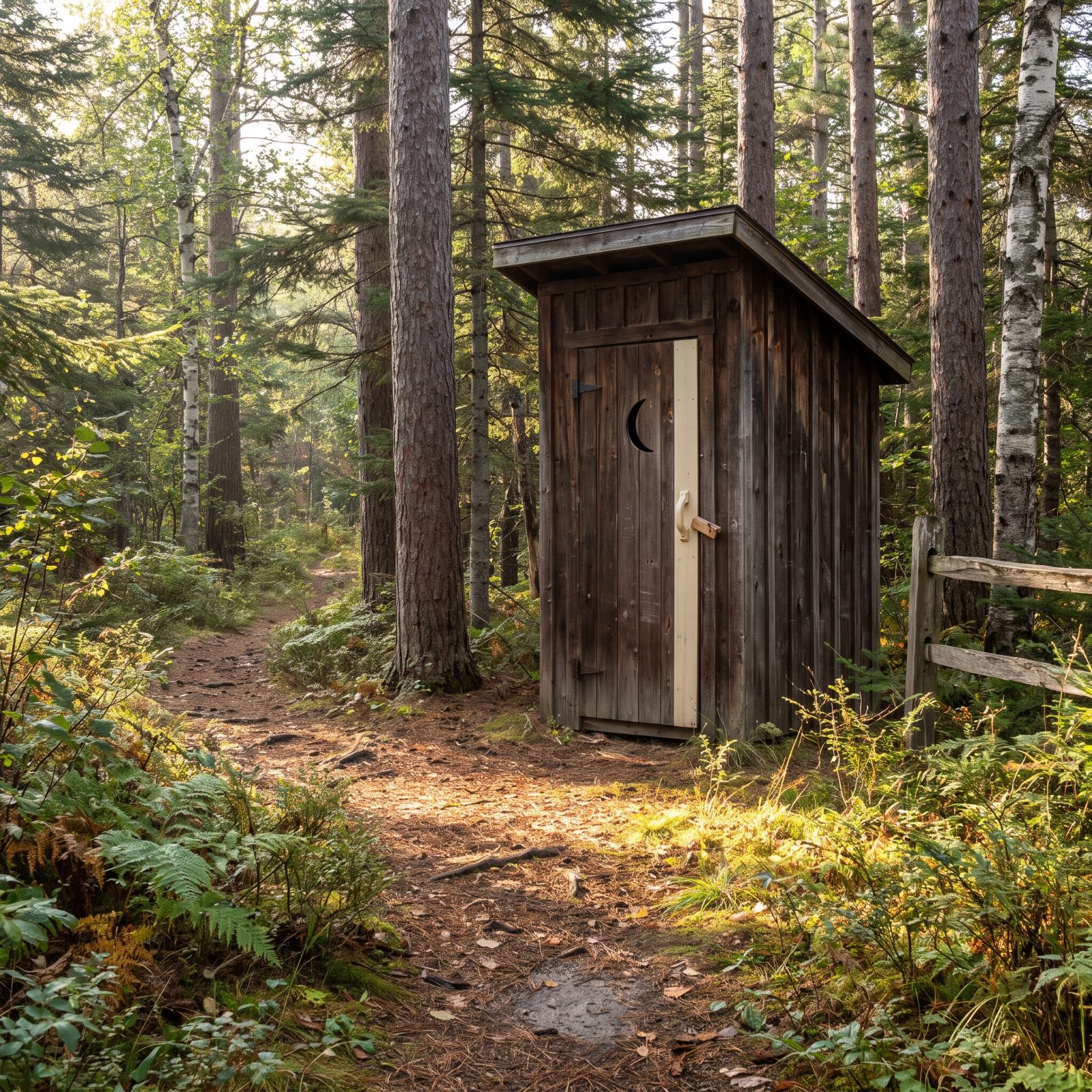 The Path to a Wooden Outhouse