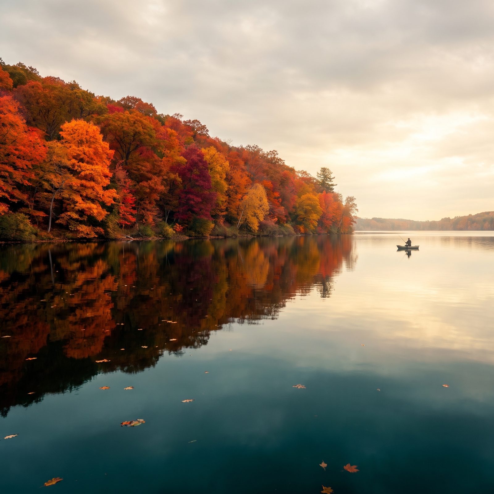 A Perfect Reflection of Fall Color on the Water