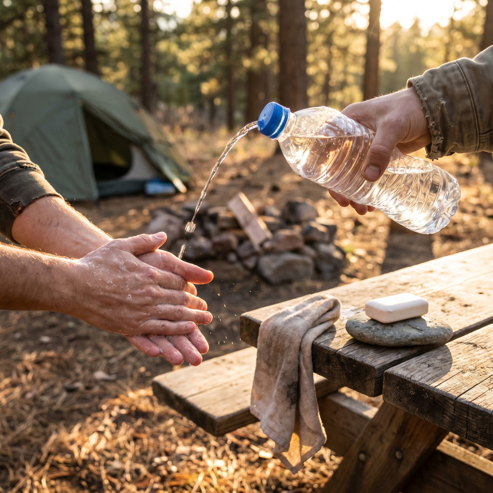 Pierce a Spare Bottle Cap for a Controlled Handwashing Spout