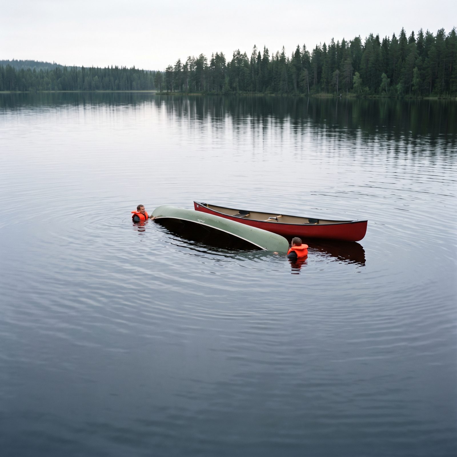 Recovering a Swamped Canoe in Deep Water