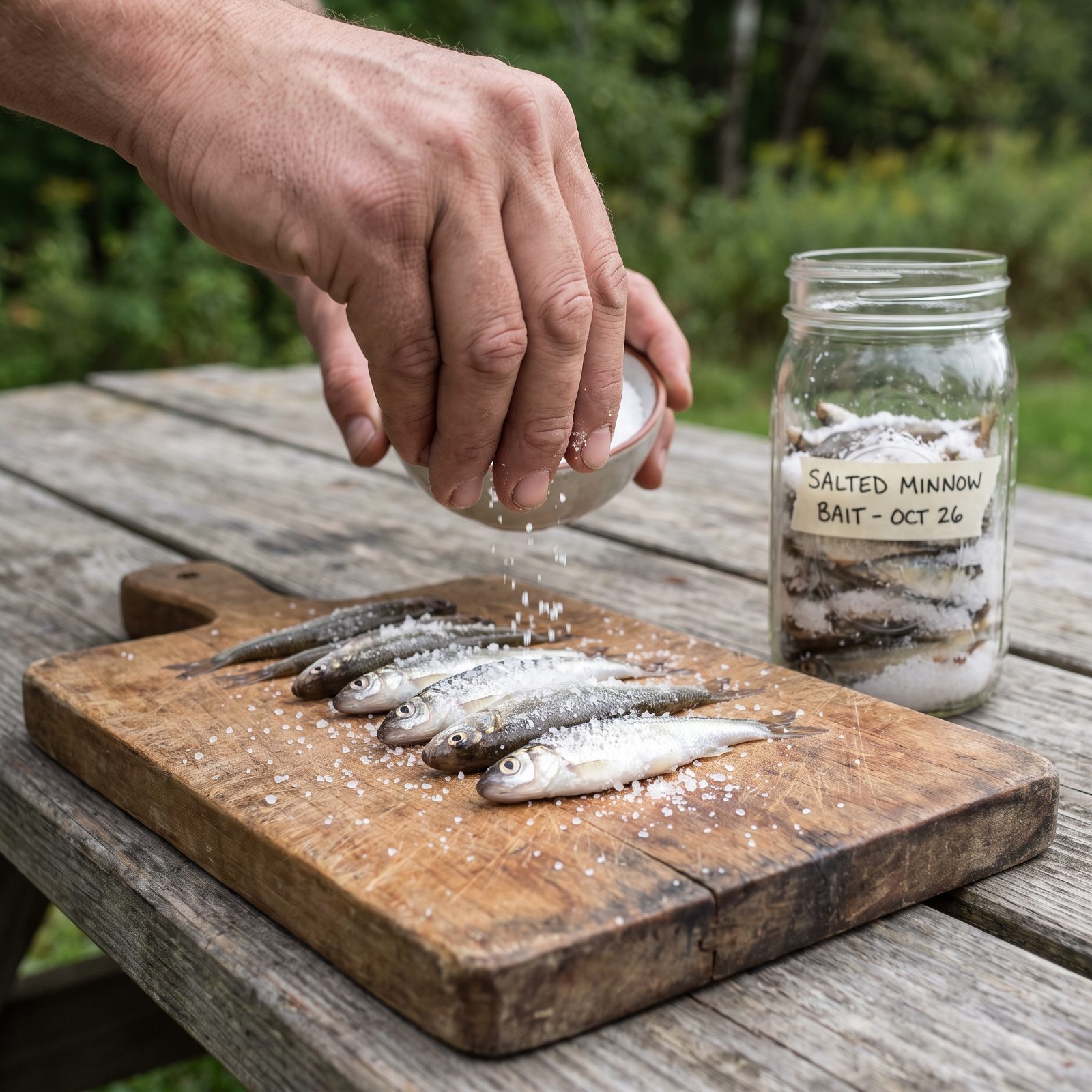 Salt Leftover Minnows to Make Durable Cut Bait