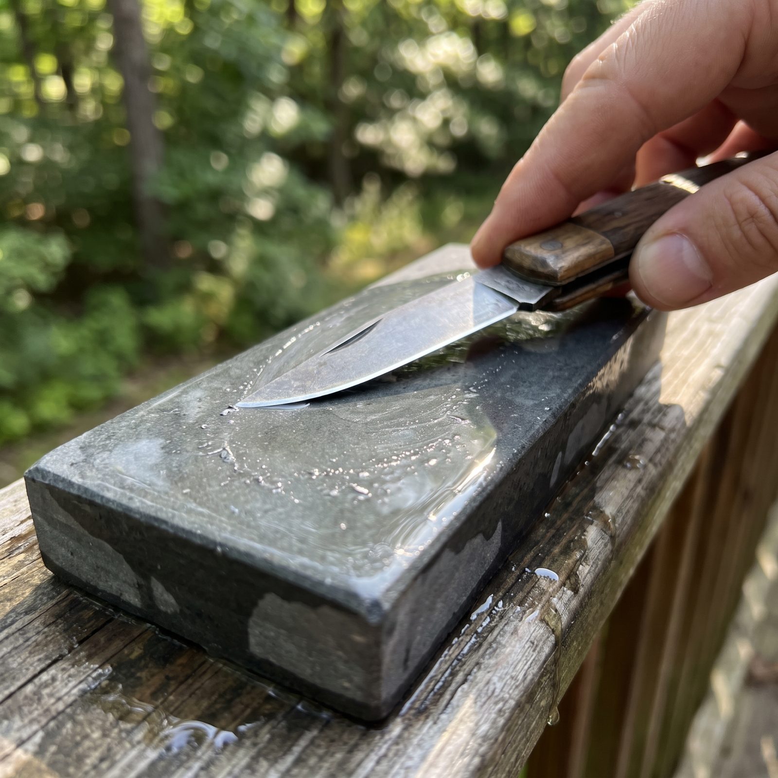 Sharpening a Pocketknife on a Whetstone