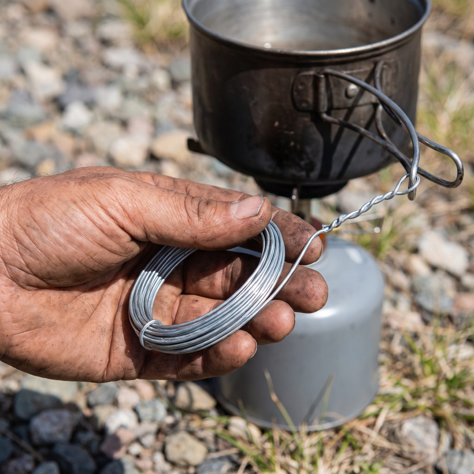 Short Coil of Baling Wire, Handles Repairs Too Hot for Plastic