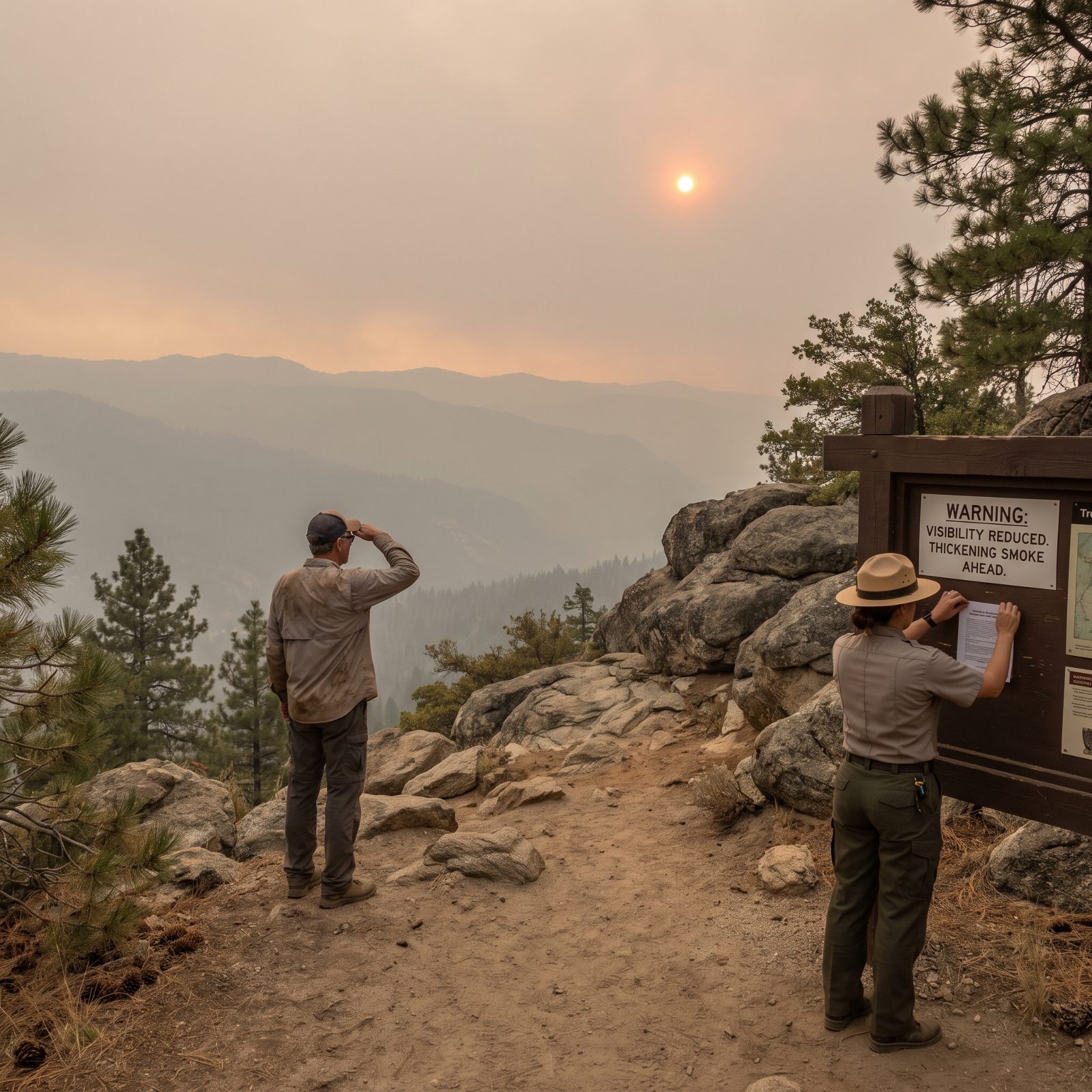 Smoke or Haze Is Thickening Along the Planned Route