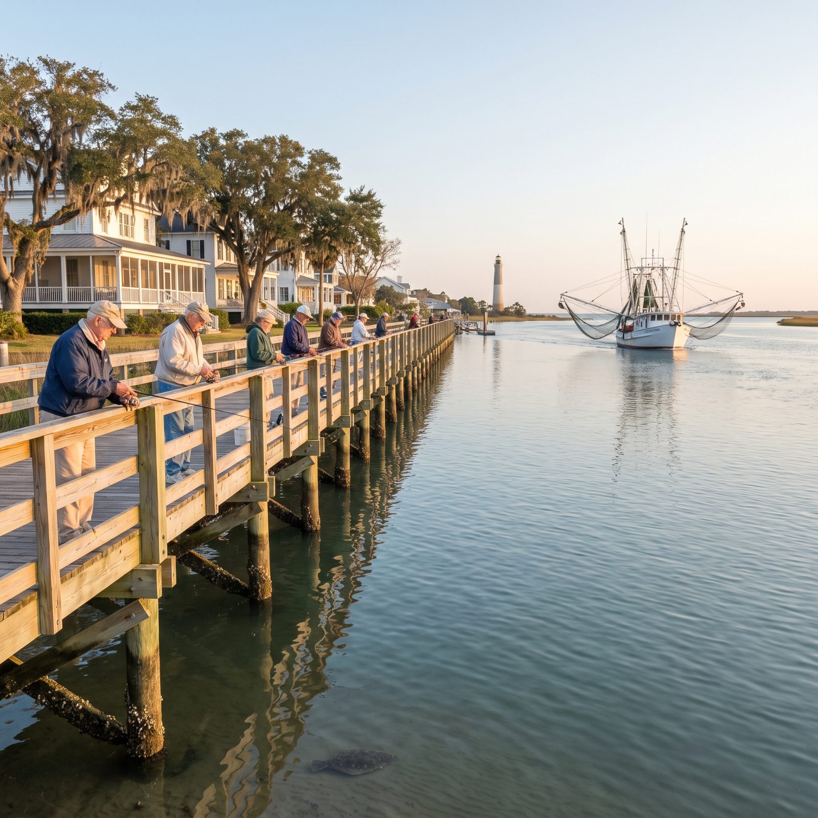 Southport, North Carolina, River, Inlet, and Atlantic Fishing in One Town