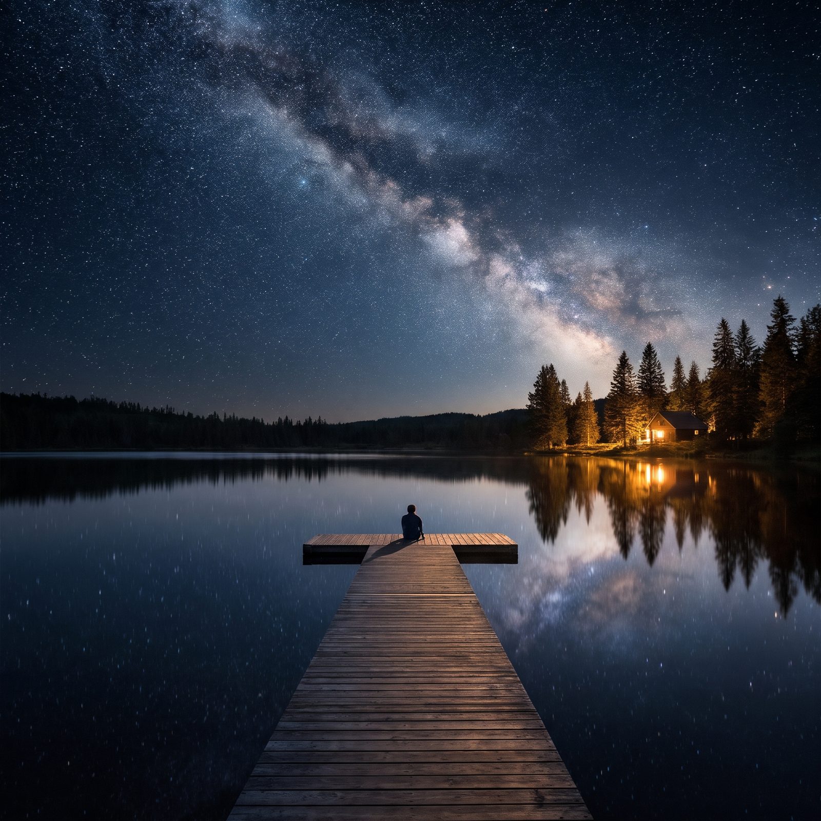 Stargazing From the Dock After Dark