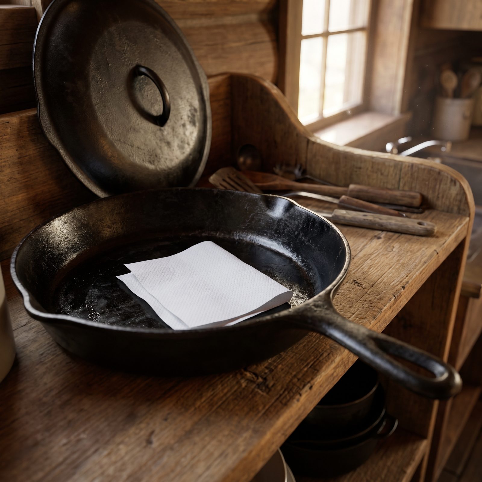 Store Cast Iron With a Paper Towel Tucked Inside