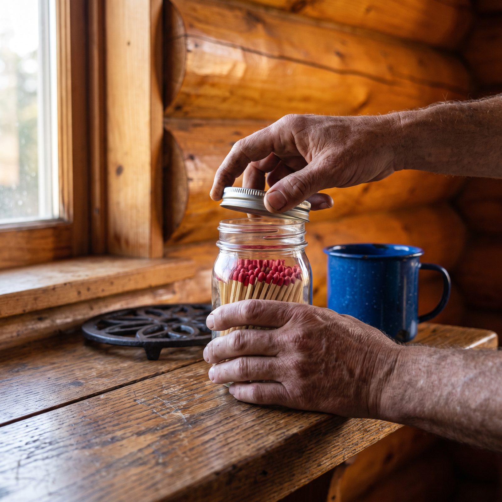 Store Matches in a Gasketed Glass Jar