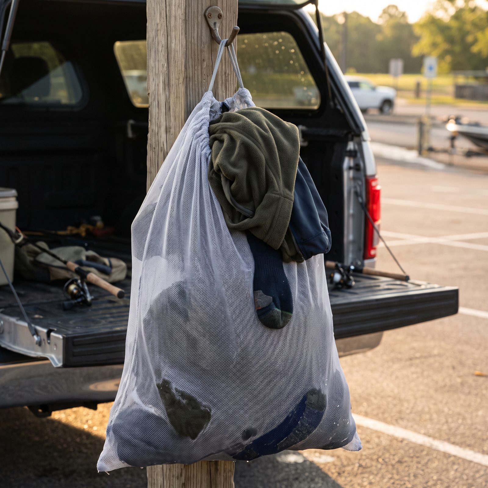 Stuff Soaked Clothing Straight Into a Mesh Laundry Bag That Can Breathe