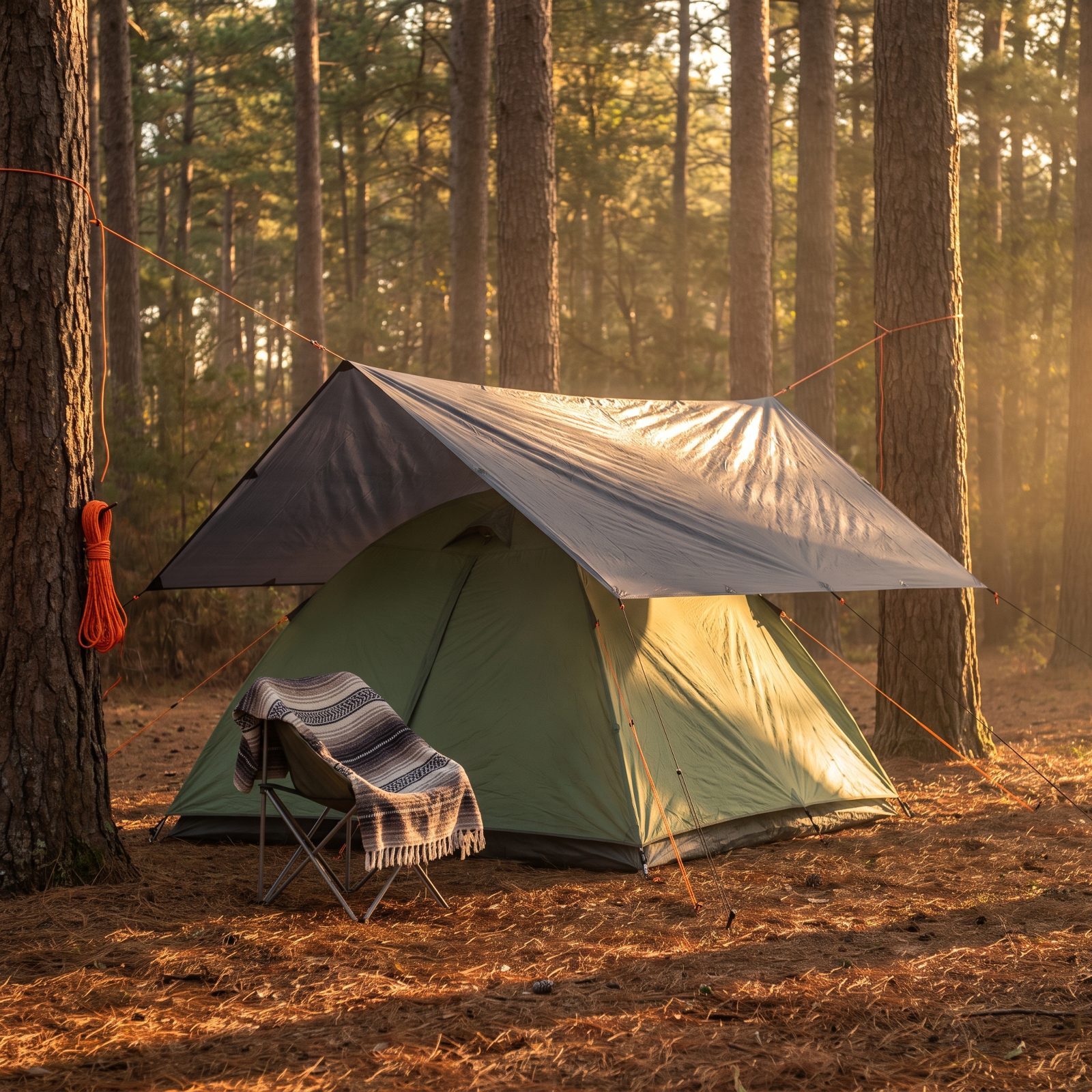 Suspend a Tarp Above the Tent With an Air Gap