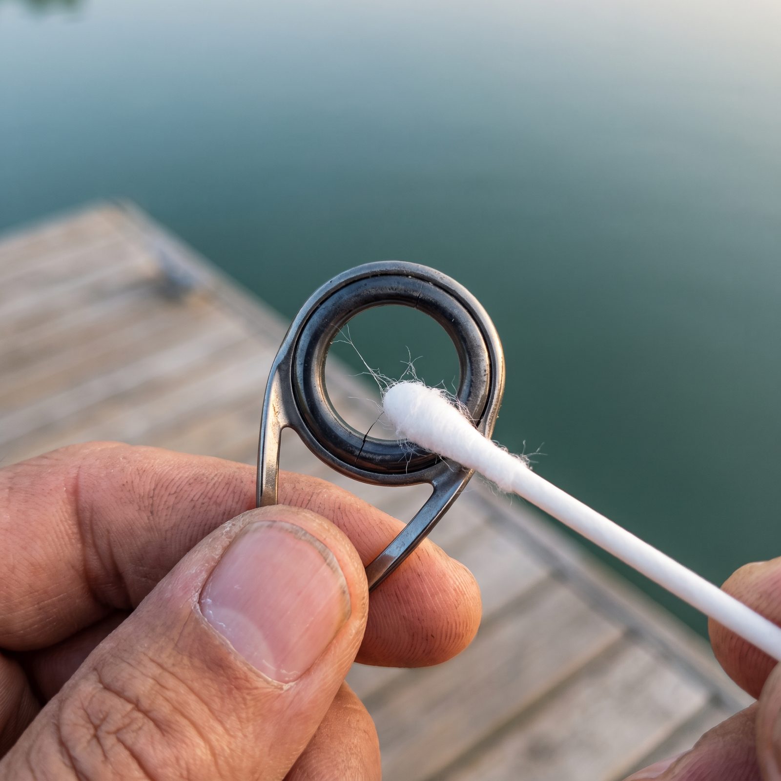 Sweep Rod Guides With a Cotton Swab to Reveal Line-Cutting Cracks