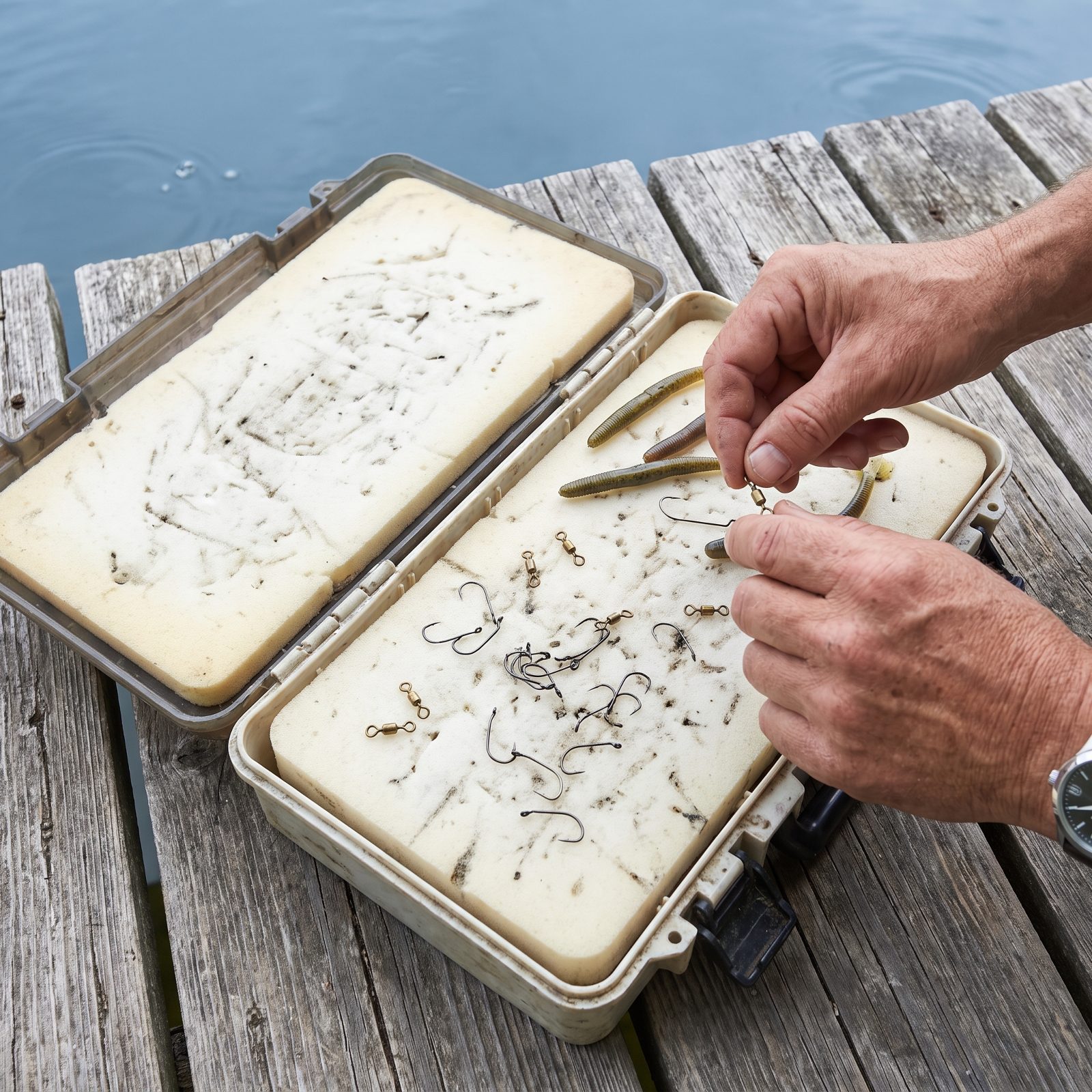 Switch to Pale Tackle-Tray Liners So Dropped Hooks and Swivels Jump Out at You
